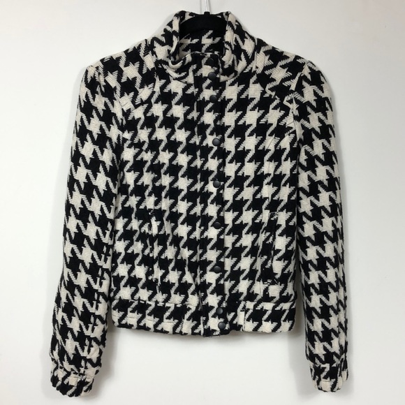 Divided Jackets & Blazers - HP⭐️H&M>Houndstooth wool blend moto jacket